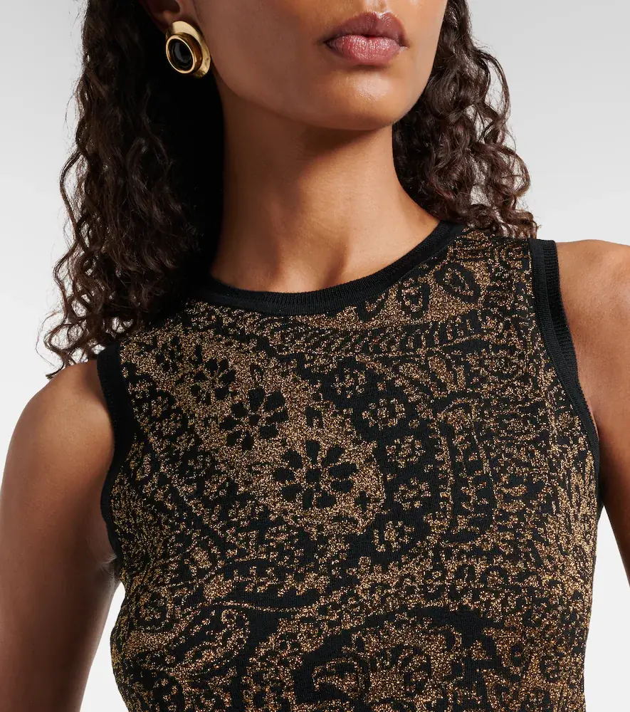 Etro Paisley wool-blend lamé tank top | Thumbnail 4 Etro Paisley wool-blend lamé tank top | Thumbnail 4