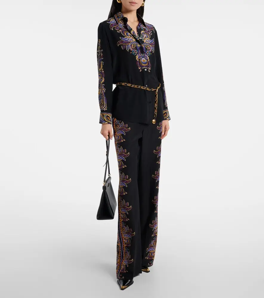 Etro Paisley silk wide-leg pants | Thumbnail 4 Etro Paisley silk wide-leg pants | Thumbnail 4