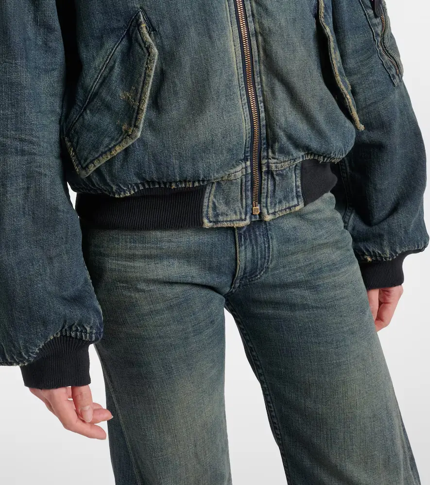 Balenciaga Distressed denim bomber jacket | Thumbnail 6 Balenciaga Distressed denim bomber jacket | Thumbnail 6