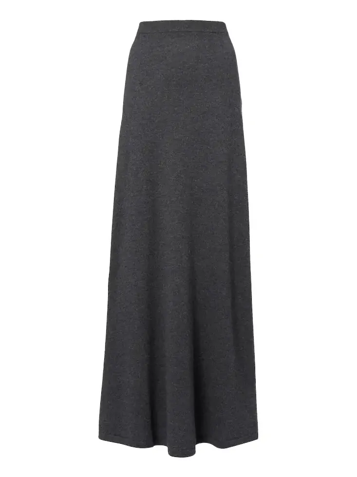 High-rise wool maxi skirt