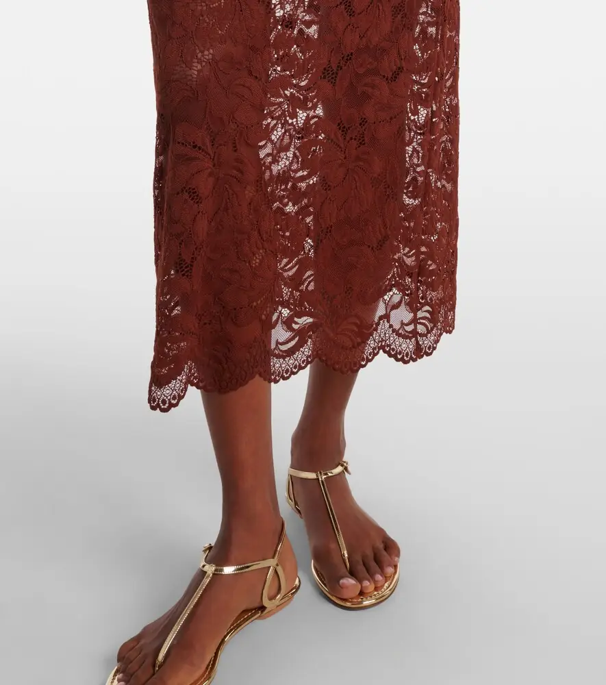 Rabanne Floral lace midi skirt | Thumbnail 3 Rabanne Floral lace midi skirt | Thumbnail 3