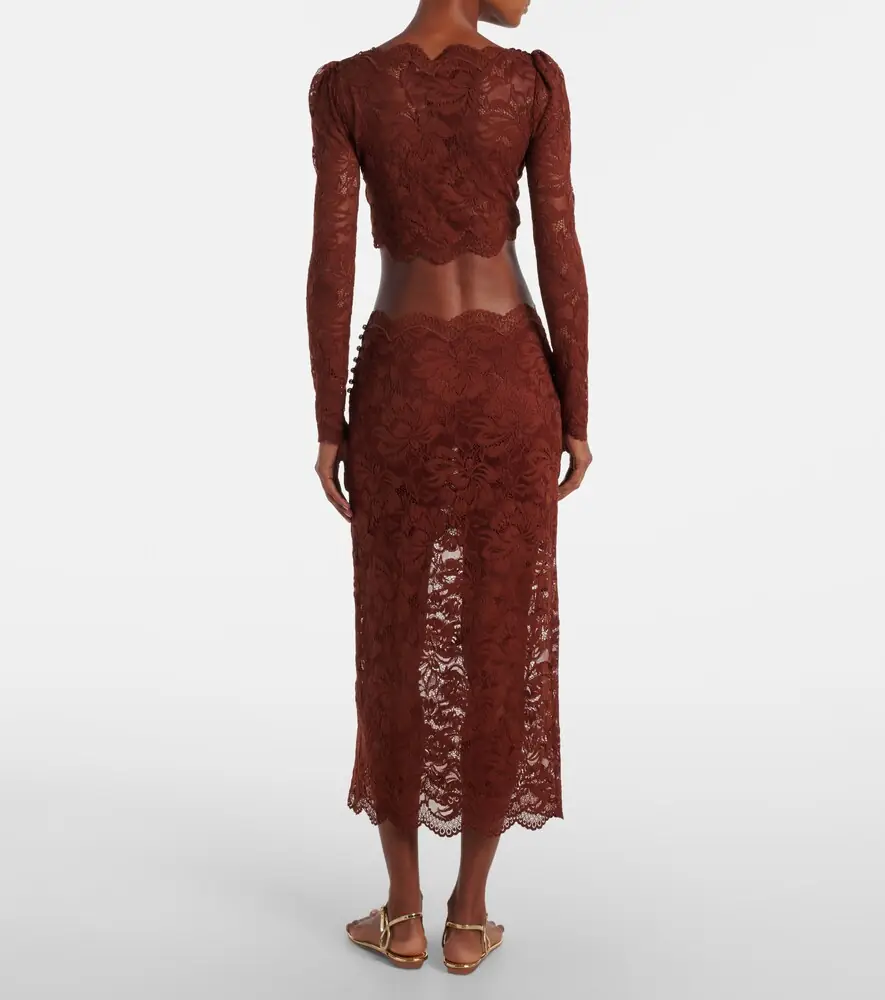 Rabanne Floral lace midi skirt | Thumbnail 4 Rabanne Floral lace midi skirt | Thumbnail 4