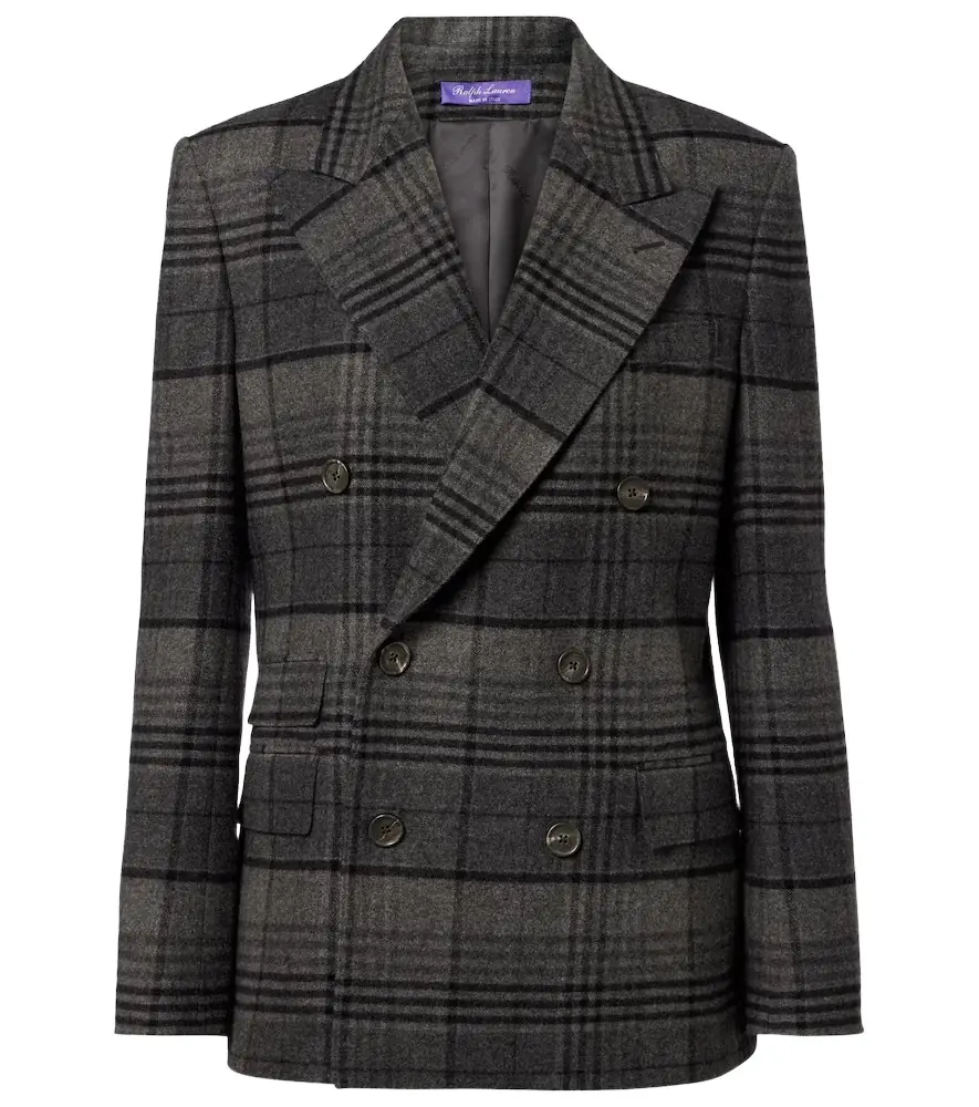 Ralph Lauren Collection Kent checked double-breasted wool jacket | Image 1 Ralph Lauren Collection Kent checked double-breasted wool jacket | Image 1
