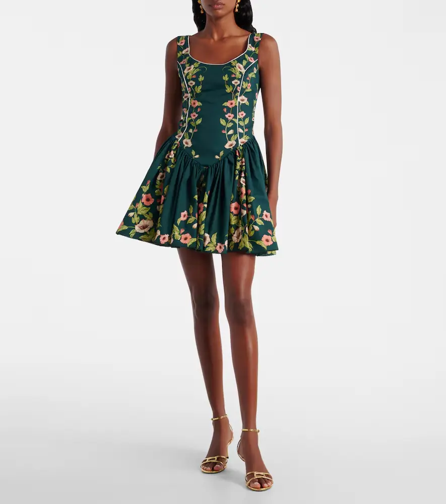 Agua by Agua Bendita Pluma floral cotton minidress | Thumbnail 2