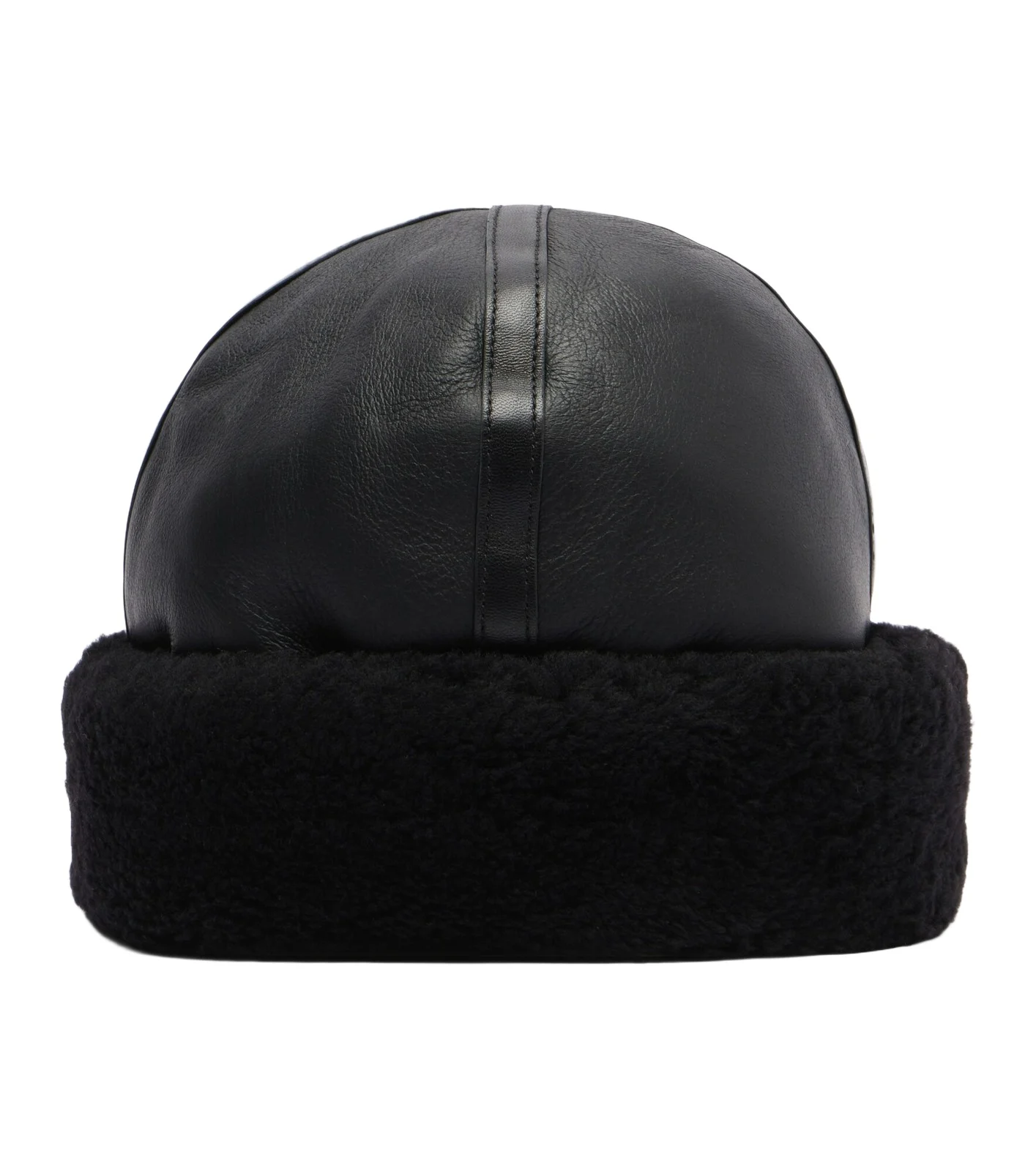 Shearling-trimmed leather hat Shearling-trimmed leather hat