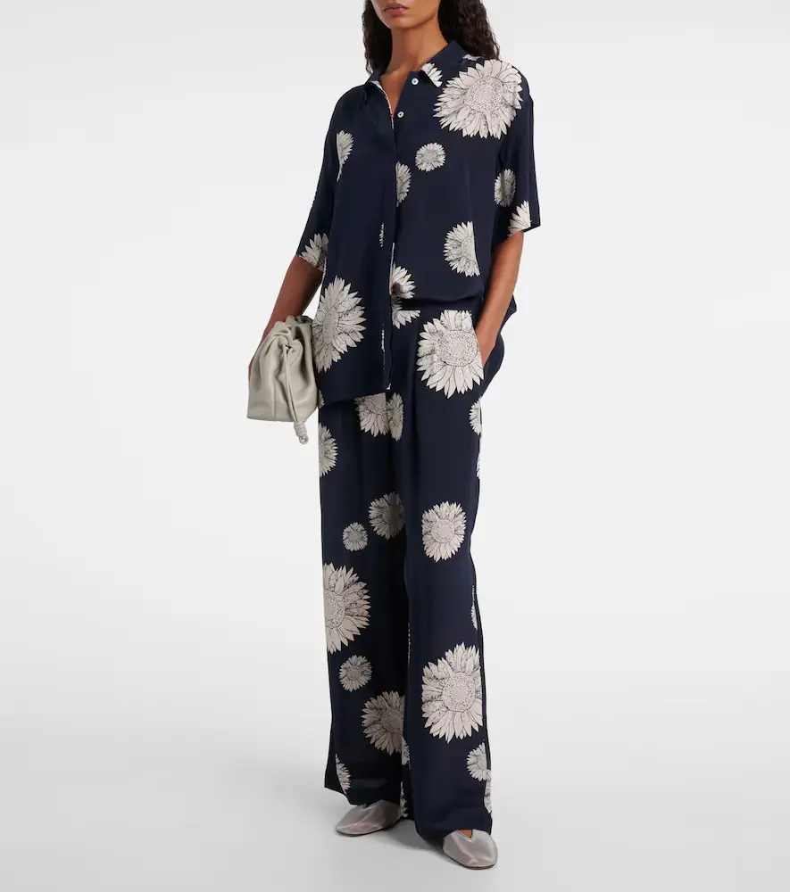 ASCENO Isola silk crêpe straight pants | Thumbnail 2