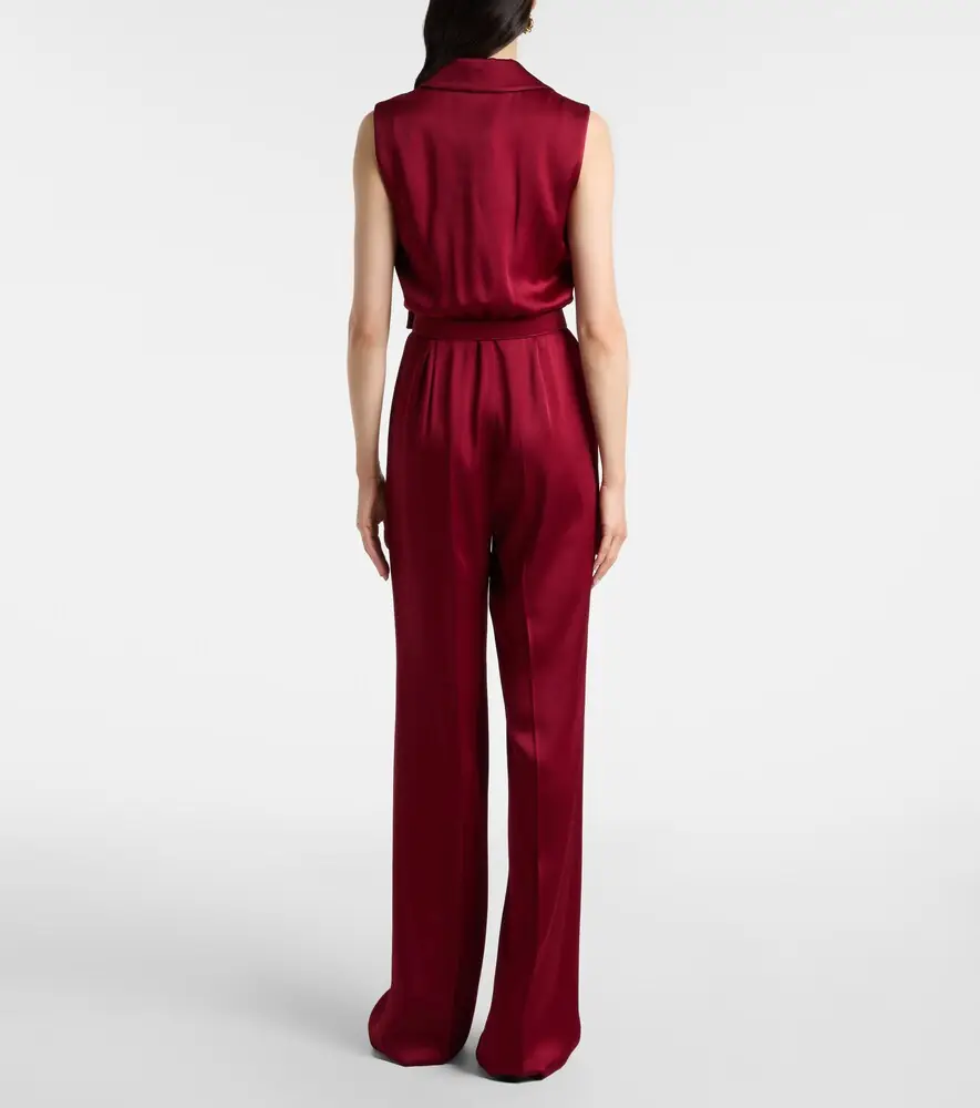 Max Mara Scalata velvet-trimmed satin jumpsuit | Thumbnail 4