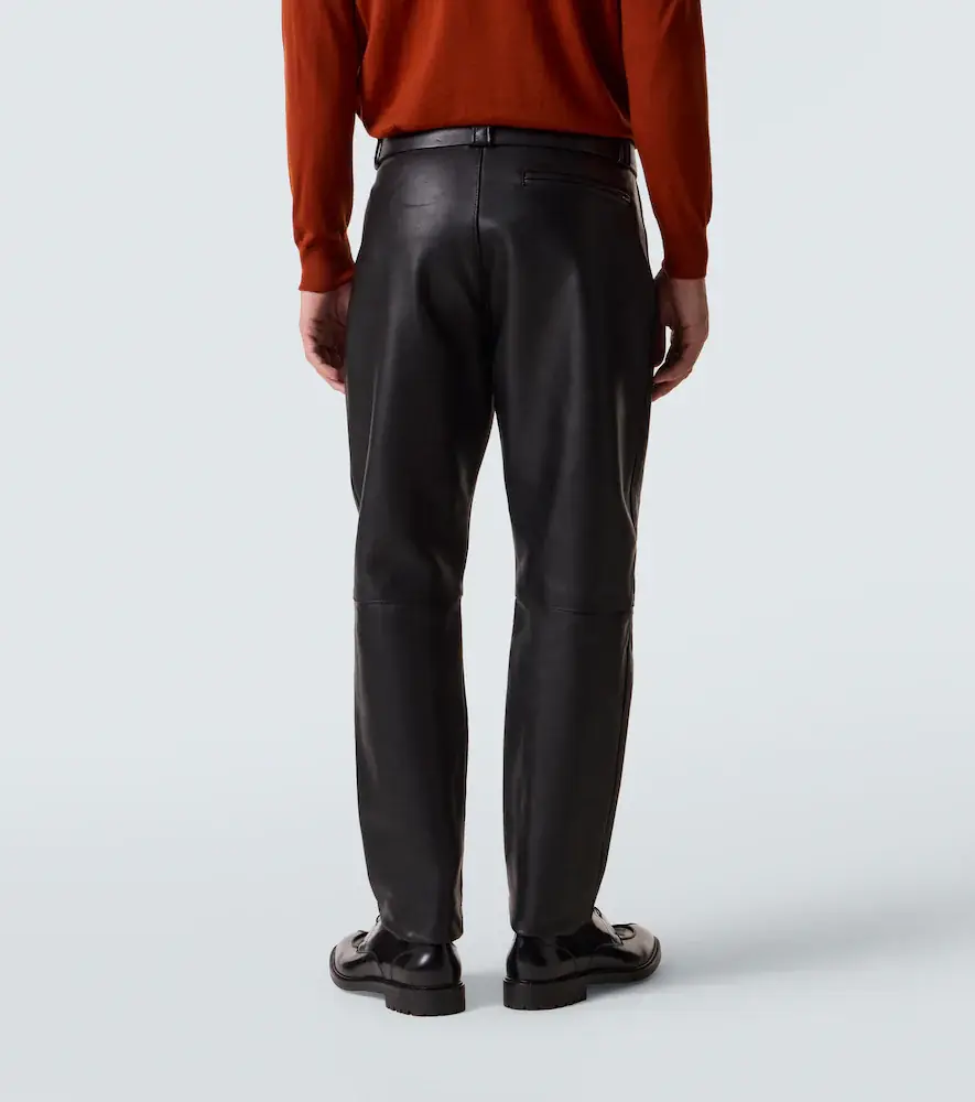 Saint Laurent Belted leather straight pants | Thumbnail 5 Saint Laurent Belted leather straight pants | Thumbnail 5
