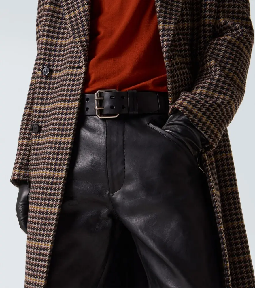 Saint Laurent Belted leather straight pants | Thumbnail 6 Saint Laurent Belted leather straight pants | Thumbnail 6