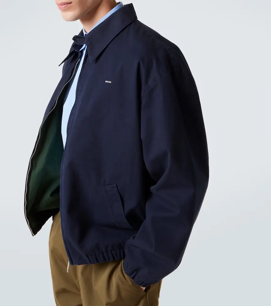 Prada Logo cotton blouson jacket | Thumbnail 3 Prada Logo cotton blouson jacket | Thumbnail 3
