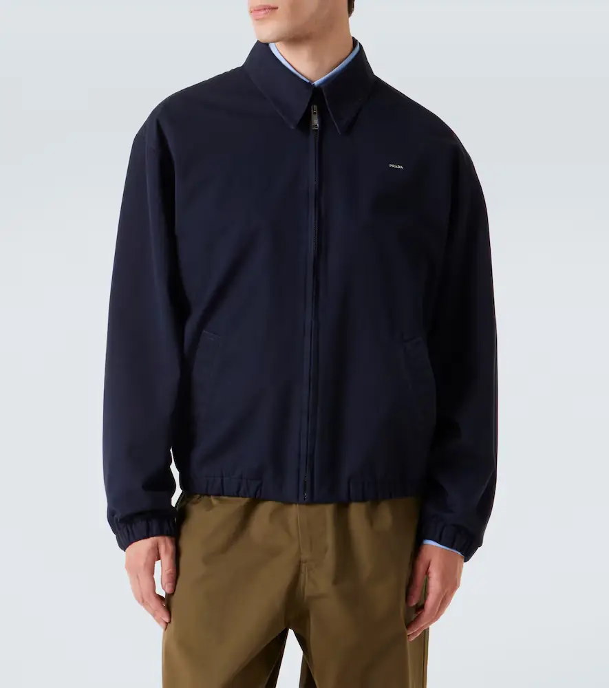 Prada Logo cotton blouson jacket | Thumbnail 5 Prada Logo cotton blouson jacket | Thumbnail 5