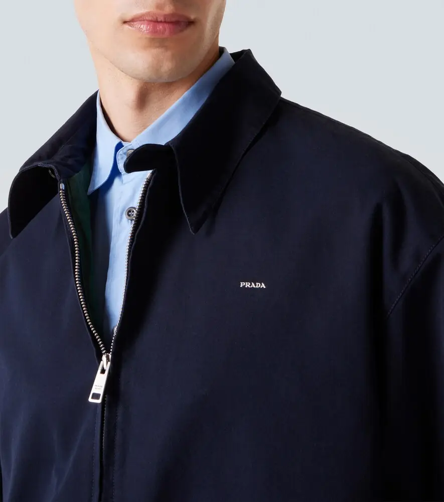 Prada Logo cotton blouson jacket | Thumbnail 6 Prada Logo cotton blouson jacket | Thumbnail 6