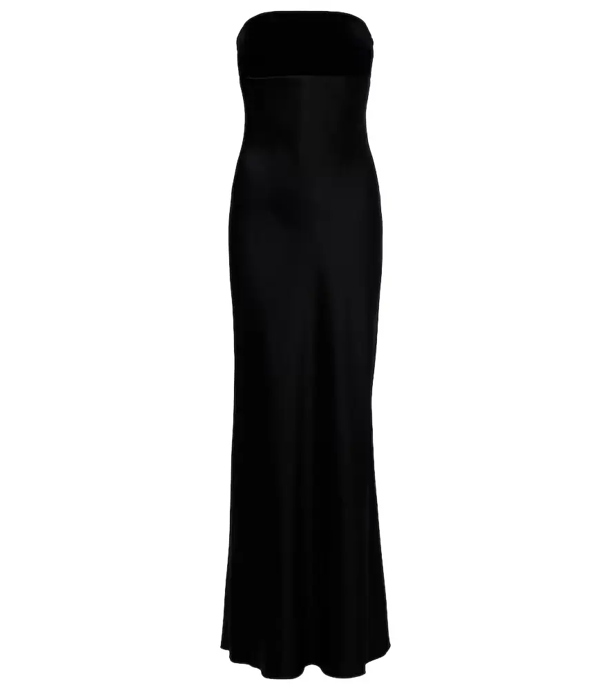 Max Mara Baia velvet-trimmed satin bustier gown | Image 1 Max Mara Baia velvet-trimmed satin bustier gown | Image 1
