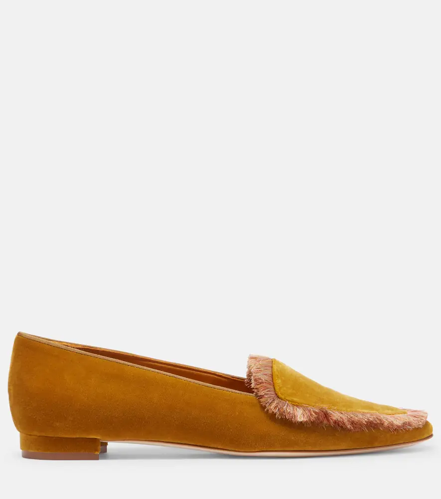 Manolo Blahnik Agofran fringed velvet loafers | Thumbnail 2