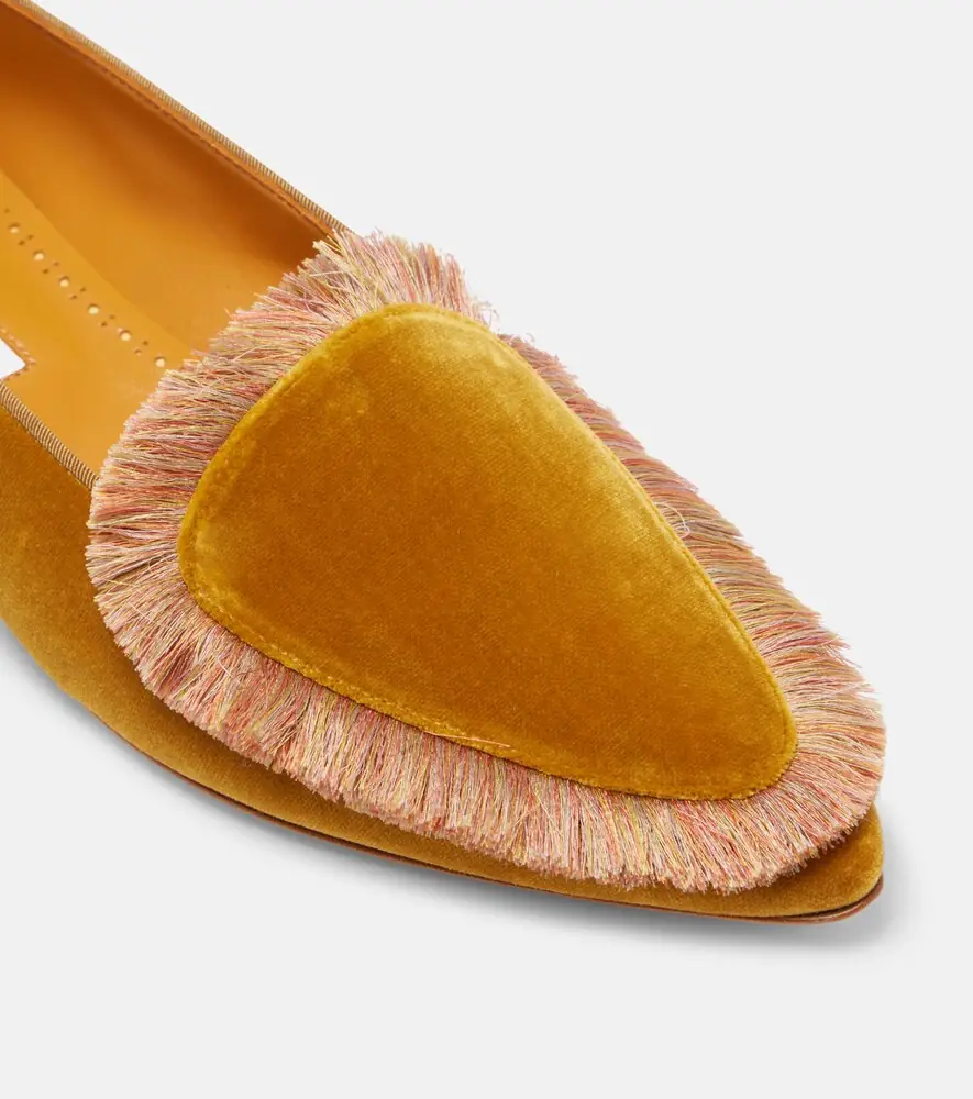 Manolo Blahnik Agofran fringed velvet loafers | Thumbnail 3