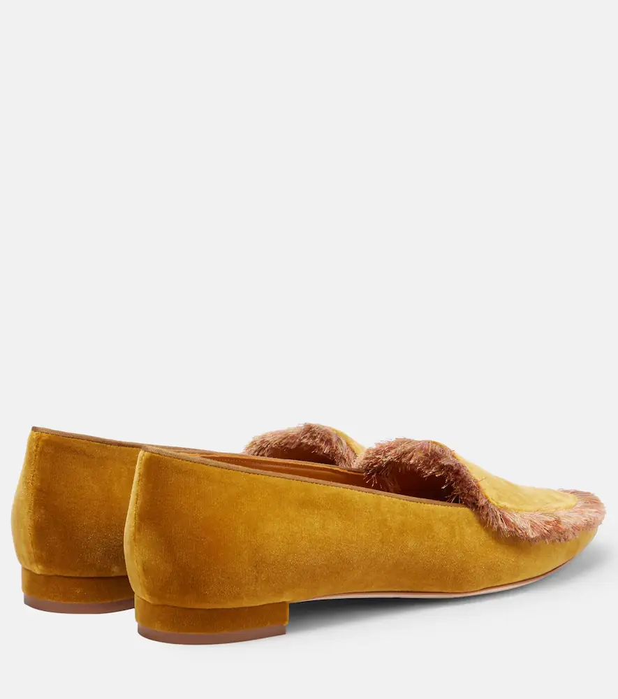 Manolo Blahnik Agofran fringed velvet loafers | Thumbnail 4