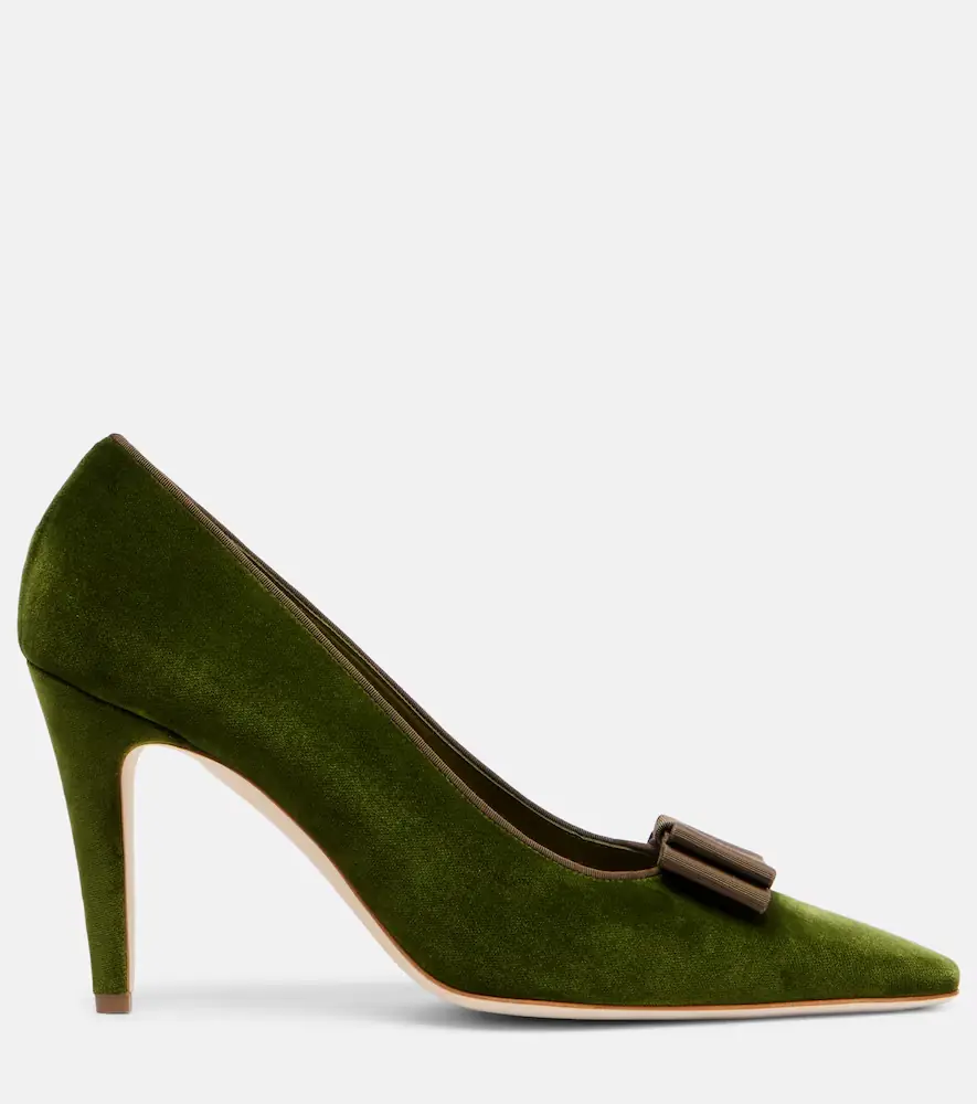 Manolo Blahnik Readorhi bow-detail velvet pumps | Thumbnail 2