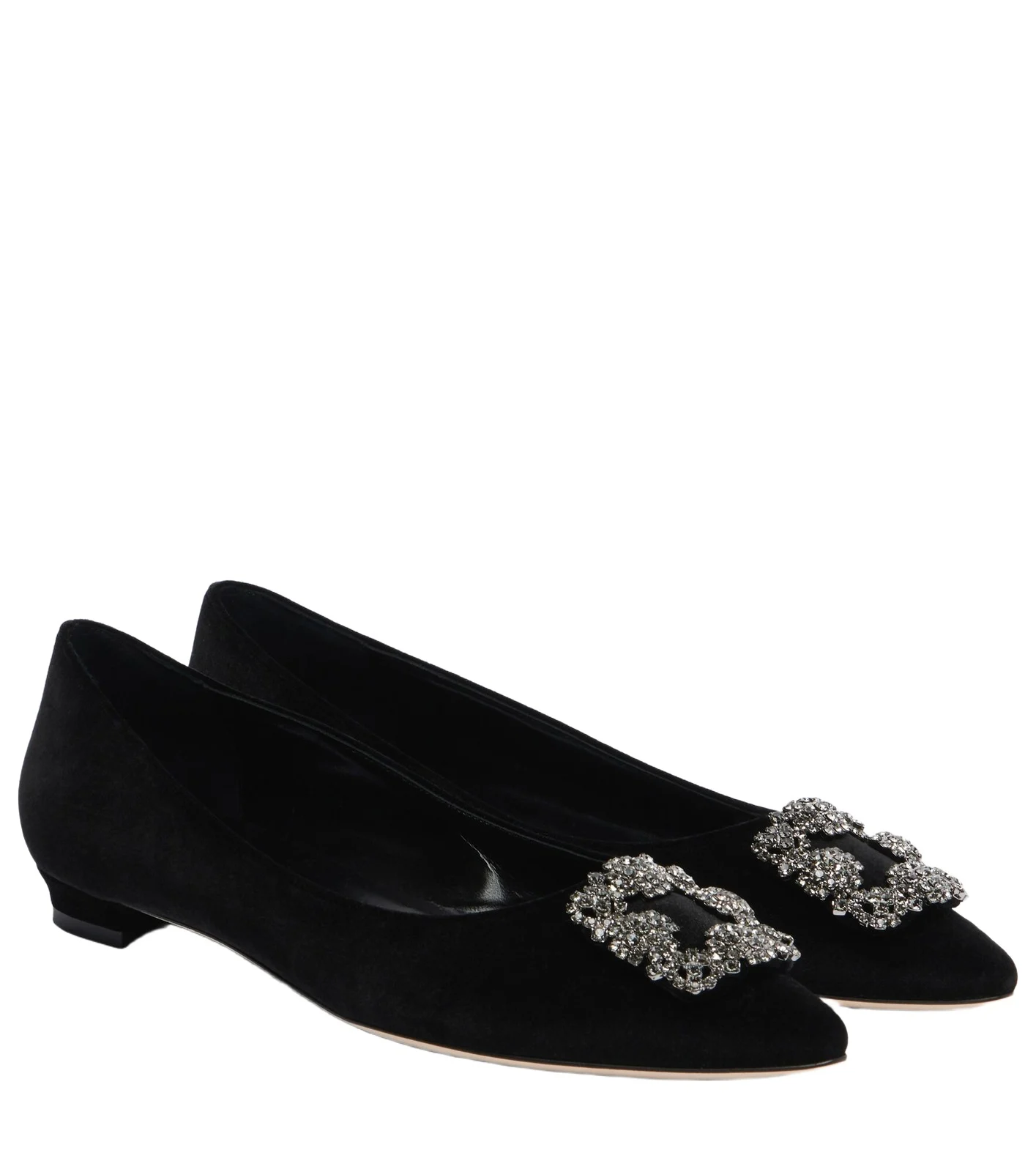 Manolo Blahnik Hangisi embellished velvet ballet flats
