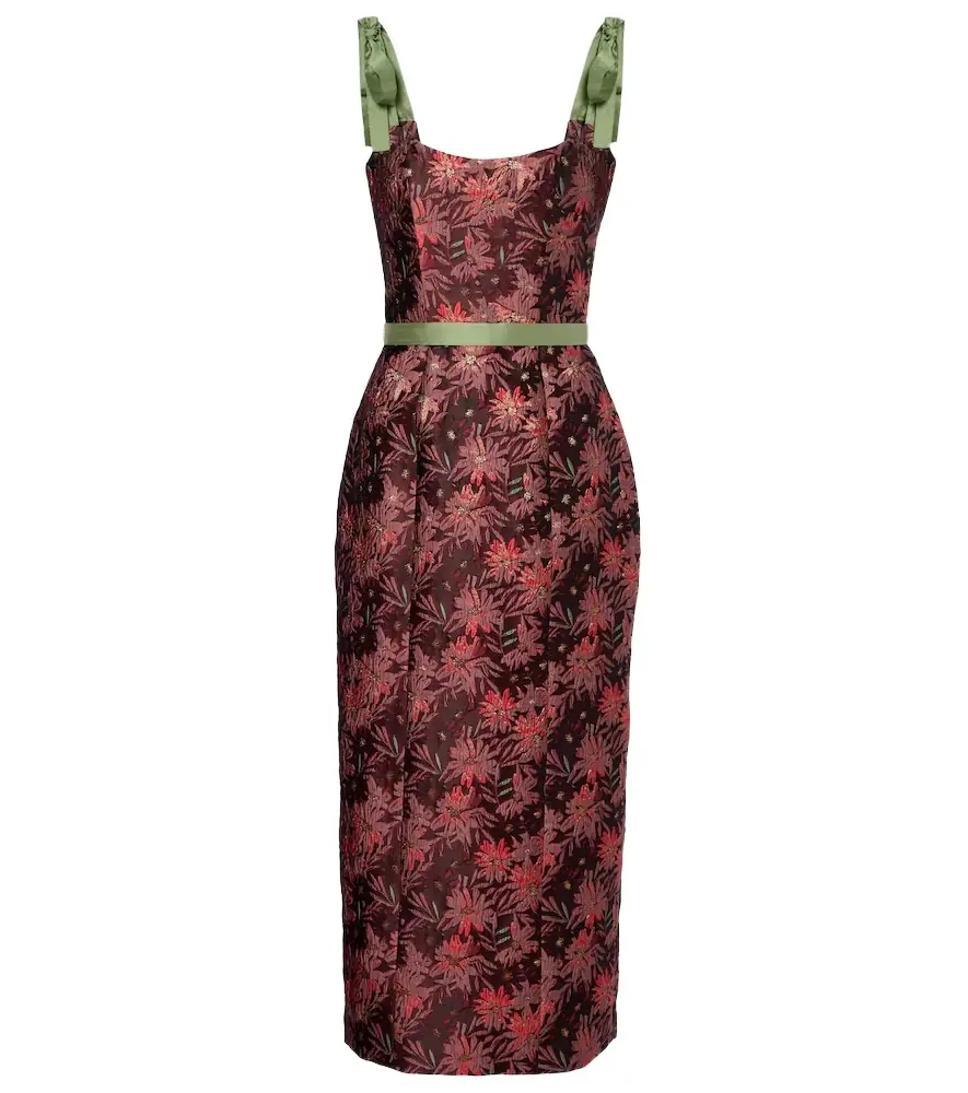 Markarian Acacia floral brocade cocktail dress