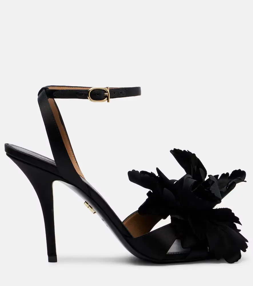 Ferragamo Ghilly 95 floral-appliqué satin sandals | Thumbnail 3 Ferragamo Ghilly 95 floral-appliqué satin sandals | Thumbnail 3