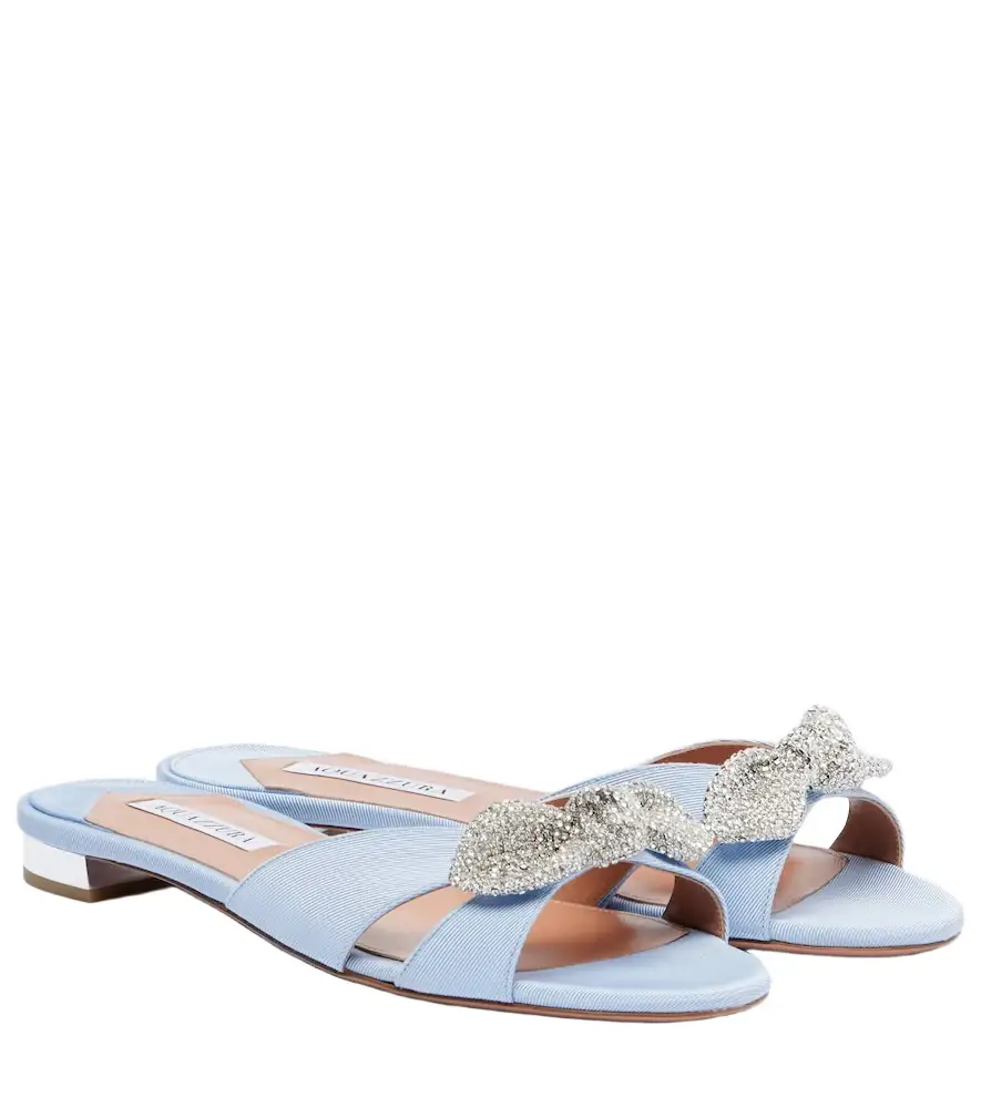 Aquazzura Very Bow Tie embellished flats