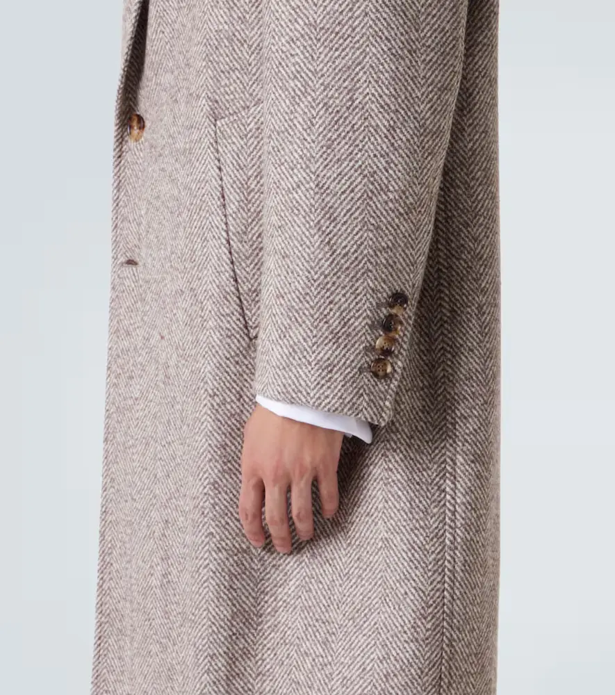 Brunello Cucinelli Herringbone wool and alpaca-blend overcoat | Thumbnail 2 Brunello Cucinelli Herringbone wool and alpaca-blend overcoat | Thumbnail 2