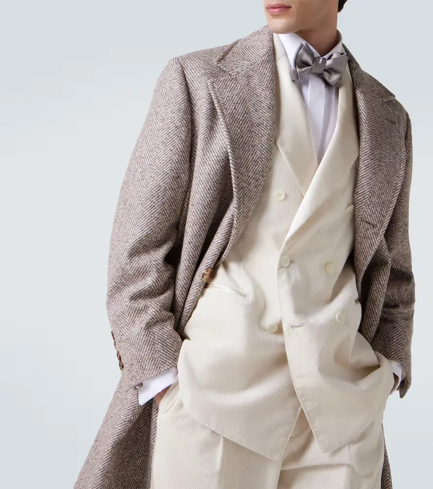 Brunello Cucinelli Herringbone wool and alpaca-blend overcoat | Thumbnail 4 Brunello Cucinelli Herringbone wool and alpaca-blend overcoat | Thumbnail 4