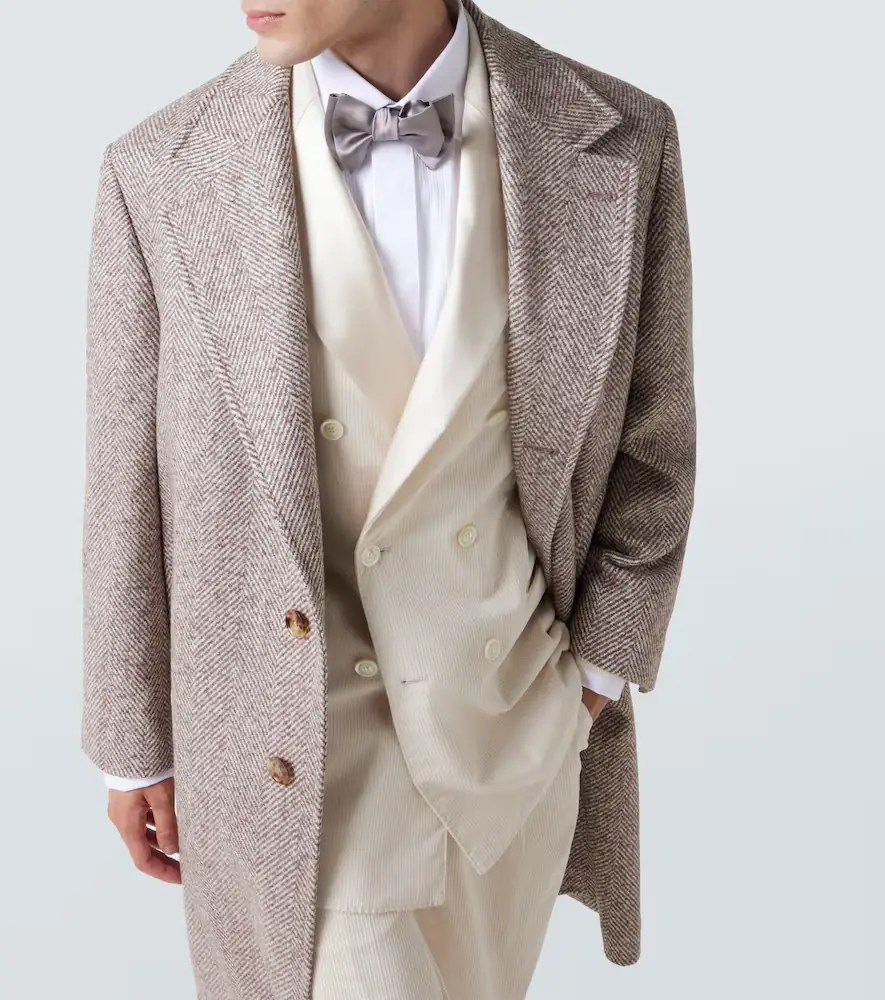 Brunello Cucinelli Herringbone wool and alpaca-blend overcoat | Thumbnail 5 Brunello Cucinelli Herringbone wool and alpaca-blend overcoat | Thumbnail 5