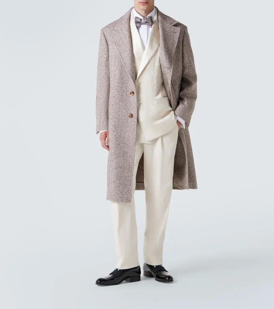 Brunello Cucinelli Herringbone wool and alpaca-blend overcoat | Thumbnail 7 Brunello Cucinelli Herringbone wool and alpaca-blend overcoat | Thumbnail 7