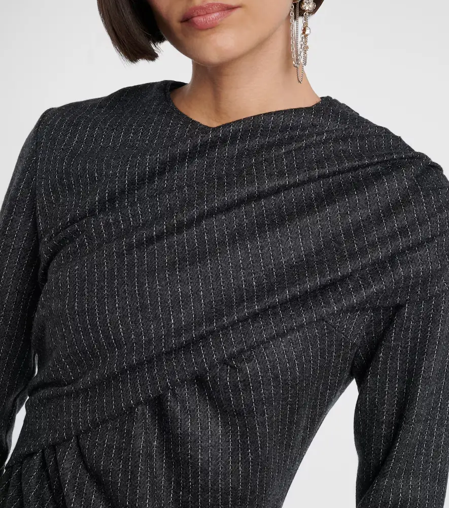 Isabel Marant Asna chalk stripe wool and cotton top | Thumbnail 4