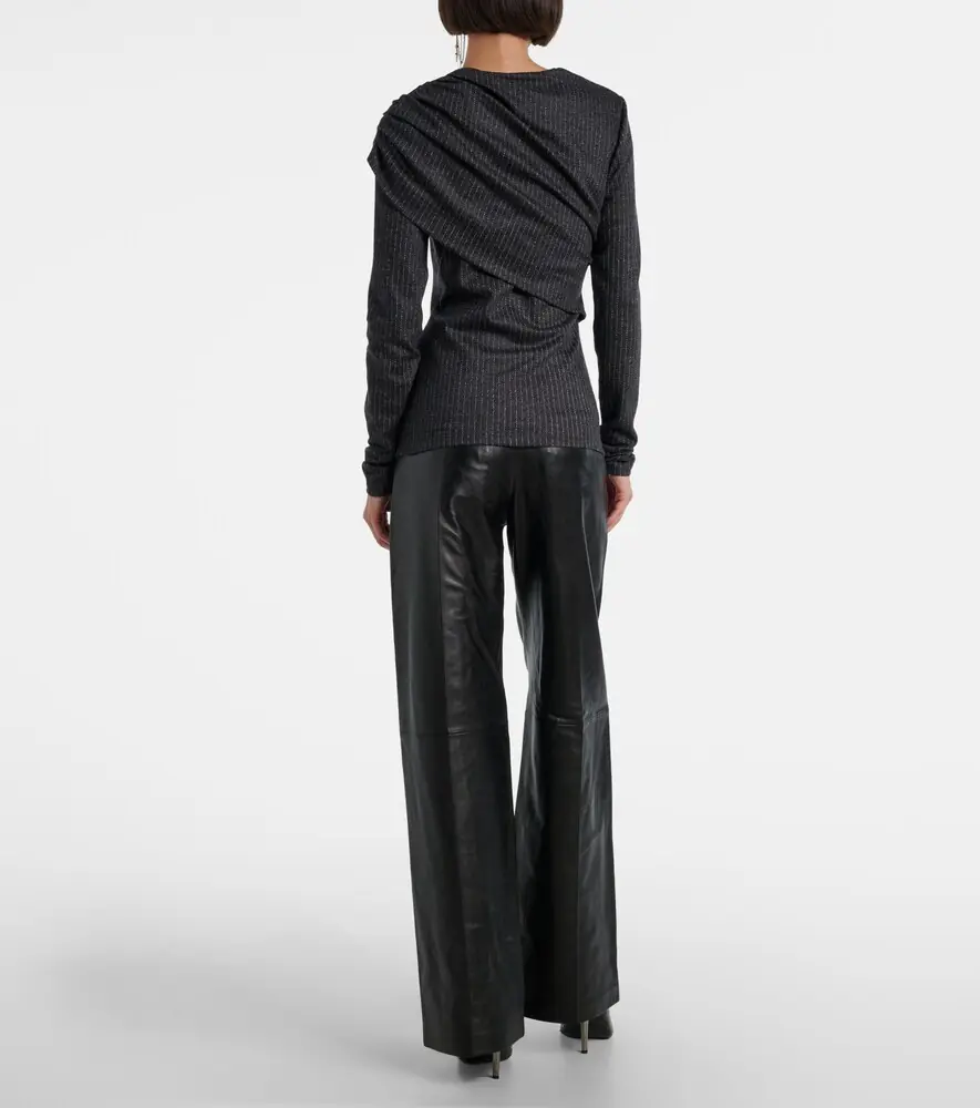 Isabel Marant Asna chalk stripe wool and cotton top | Thumbnail 5