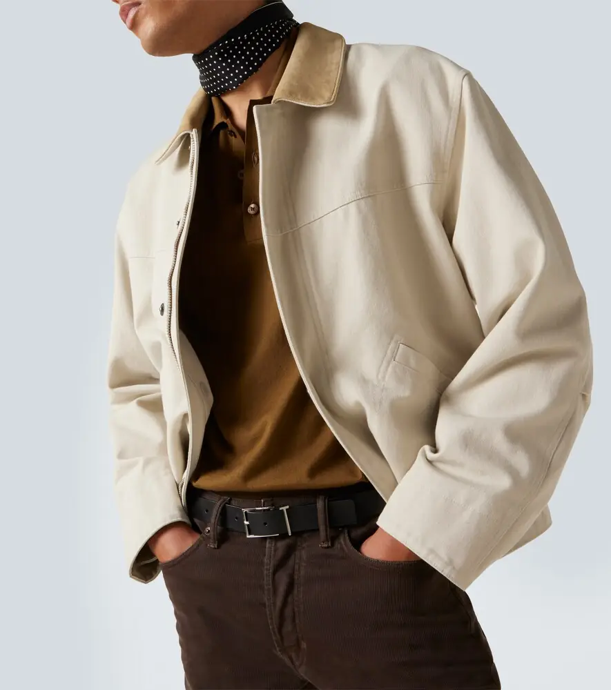Tom Ford Suede-trimmed cotton canvas jacket | Thumbnail 2