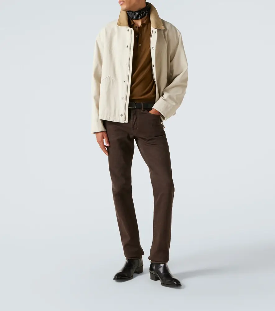 Tom Ford Suede-trimmed cotton canvas jacket | Thumbnail 3