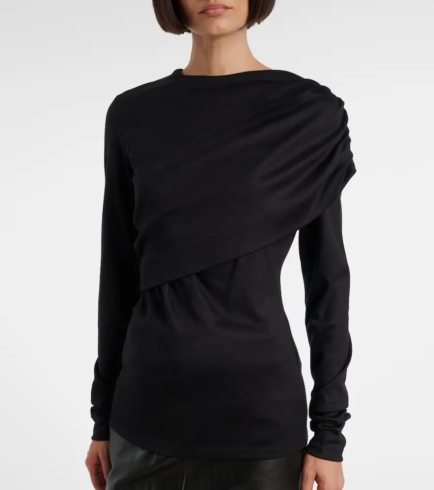 Isabel Marant Asna draped virgin wool top | Thumbnail 2 Isabel Marant Asna draped virgin wool top | Thumbnail 2