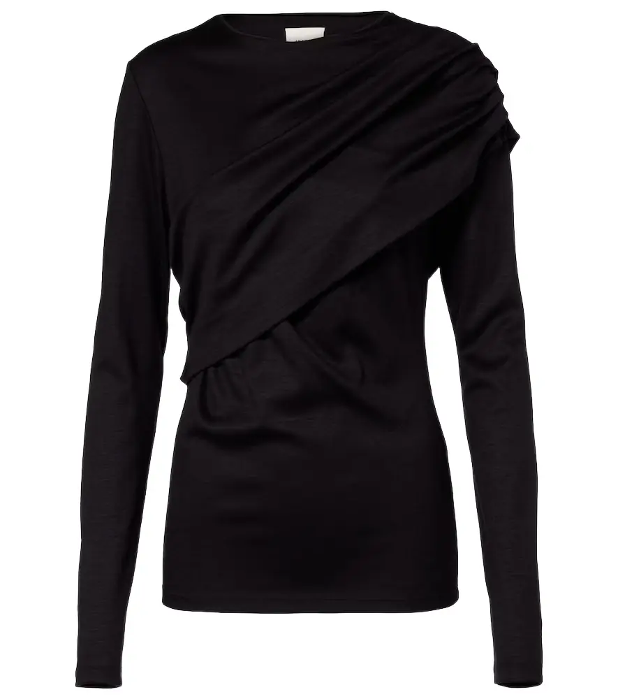 Isabel Marant Asna draped virgin wool top