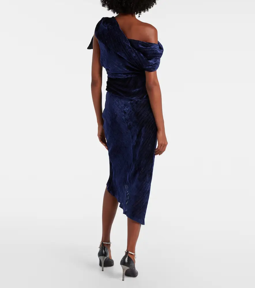 Isabel Marant Cyane one-shoulder velvet midi dress | Thumbnail 2