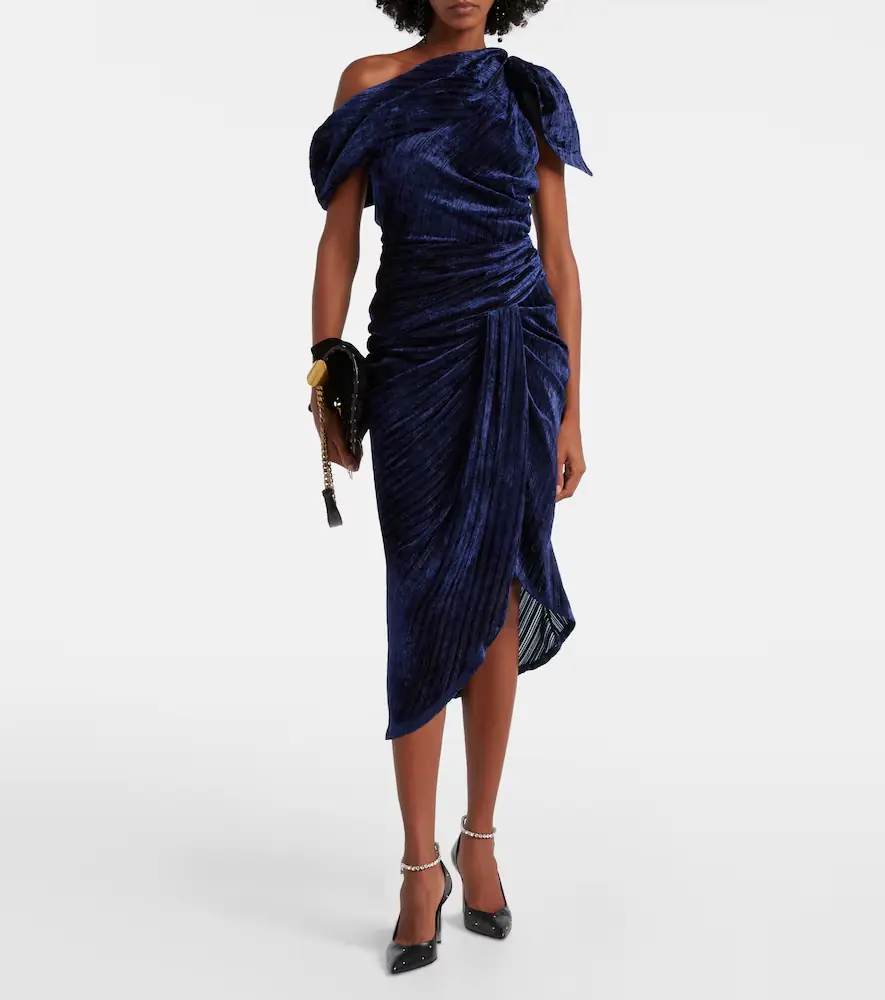 Isabel Marant Cyane one-shoulder velvet midi dress | Thumbnail 3