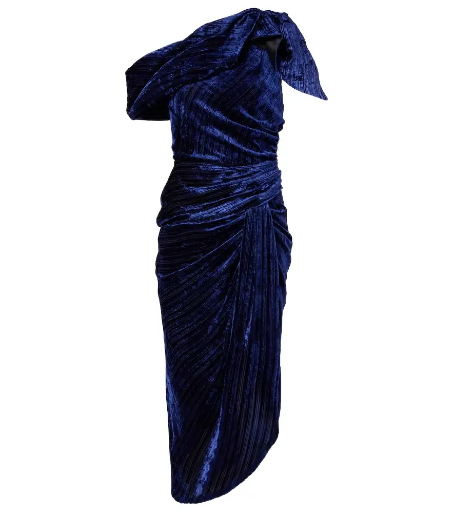 Isabel Marant Cyane one-shoulder velvet midi dress