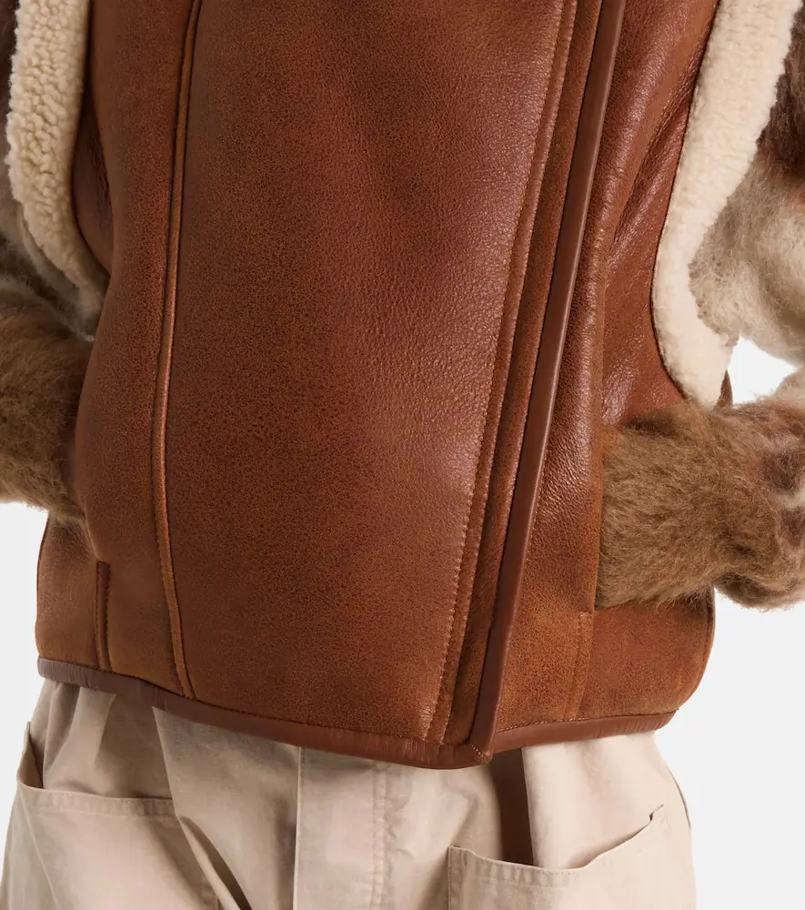 Isabel Marant Alime shearling-trimmed leather vest | Thumbnail 2 Isabel Marant Alime shearling-trimmed leather vest | Thumbnail 2