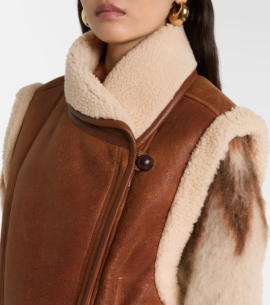 Isabel Marant Alime shearling-trimmed leather vest | Thumbnail 4 Isabel Marant Alime shearling-trimmed leather vest | Thumbnail 4