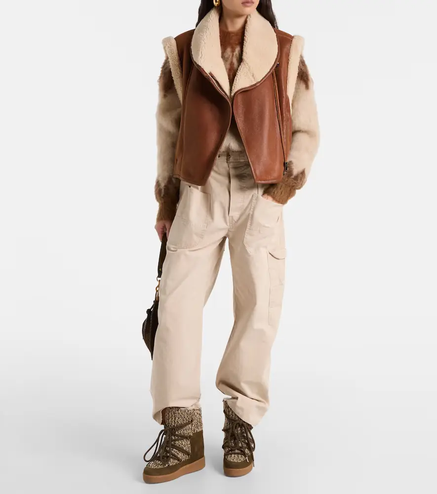 Isabel Marant Alime shearling-trimmed leather vest | Thumbnail 5 Isabel Marant Alime shearling-trimmed leather vest | Thumbnail 5