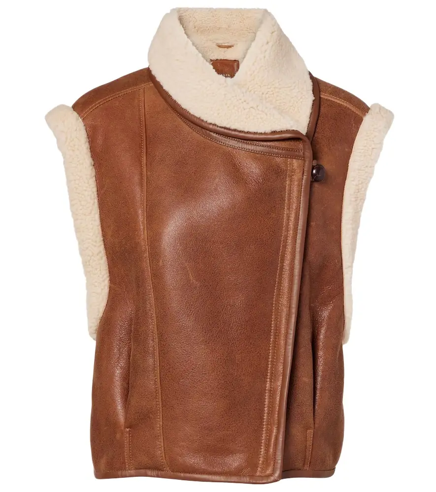 Isabel Marant Alime shearling-trimmed leather vest