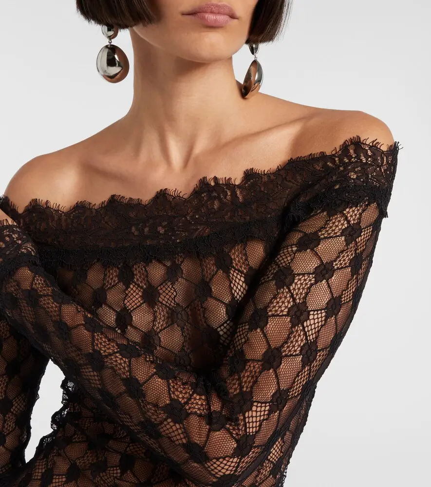 Isabel Marant Marlene off-shoulder lace top | Thumbnail 4