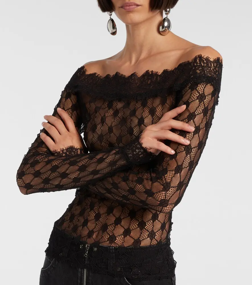Isabel Marant Marlene off-shoulder lace top | Thumbnail 5