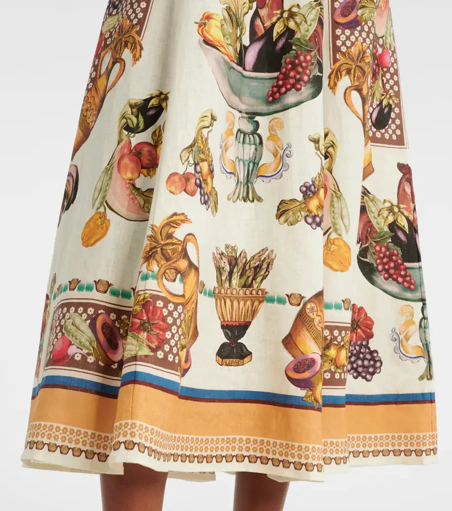 ALÉMAIS Alémais Mercado printed linen midi dress | Thumbnail 5