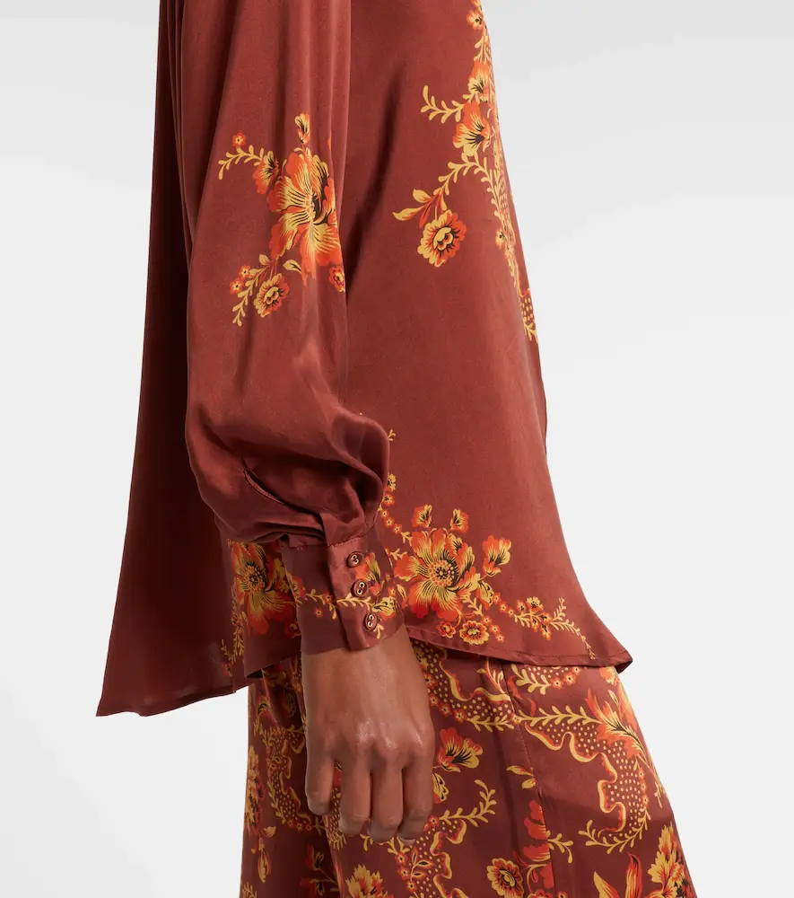 ALÉMAIS Alémais Seraphina printed silk satin shirt | Thumbnail 2