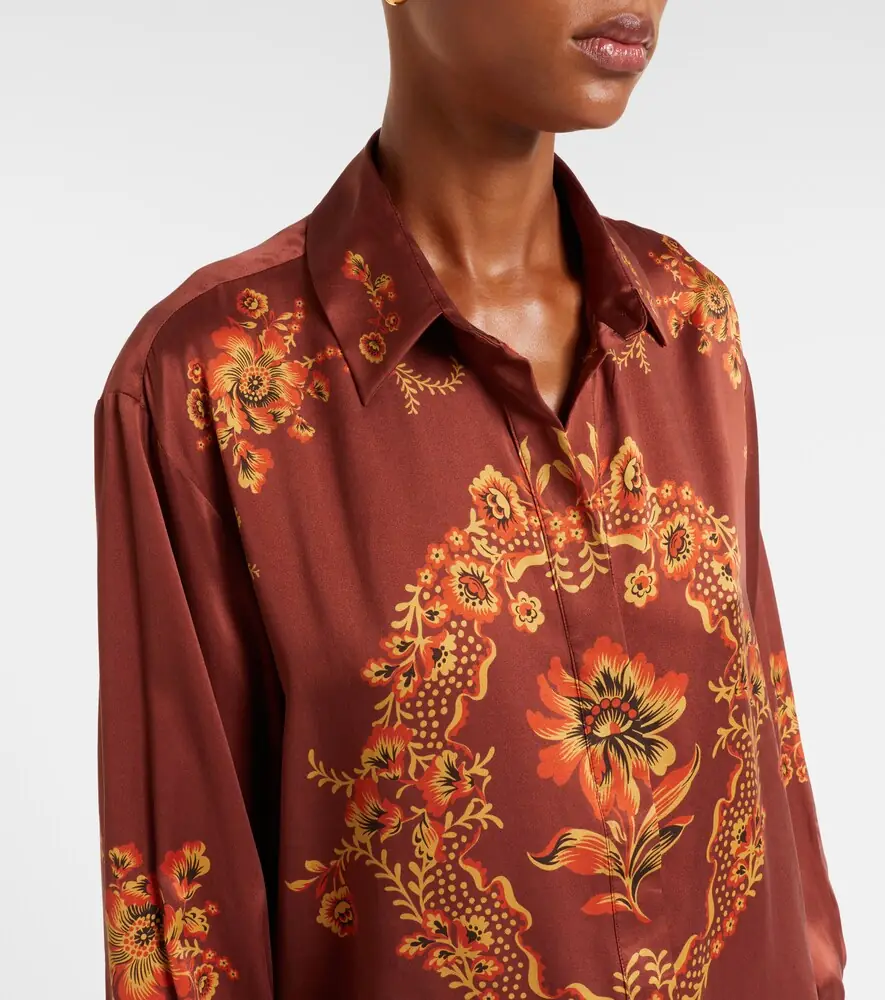 ALÉMAIS Alémais Seraphina printed silk satin shirt | Thumbnail 3
