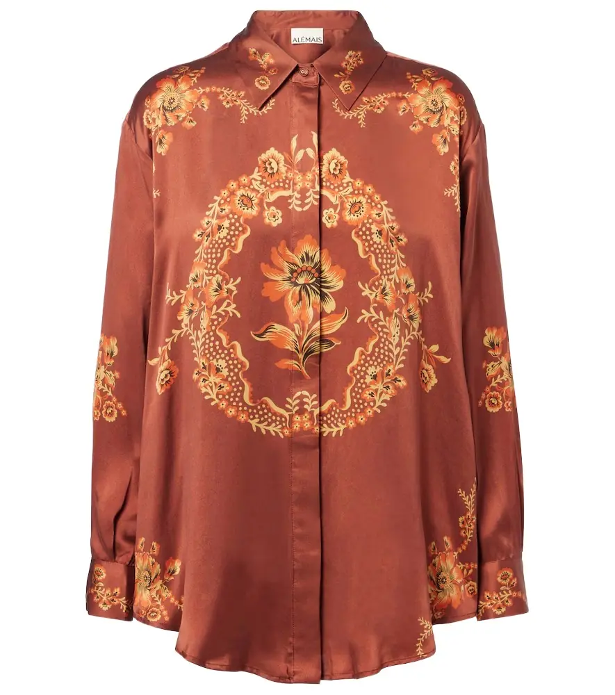 ALÉMAIS Alémais Seraphina printed silk satin shirt