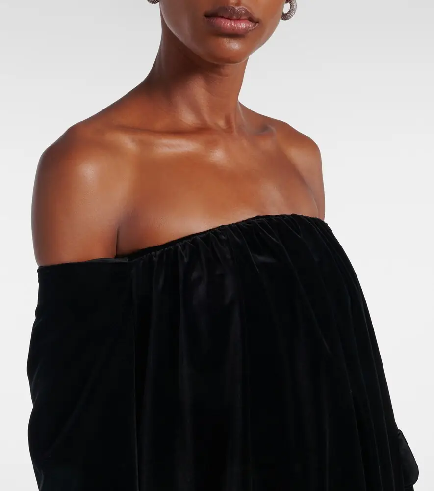 Max Mara Open-back cotton velvet gown | Thumbnail 3