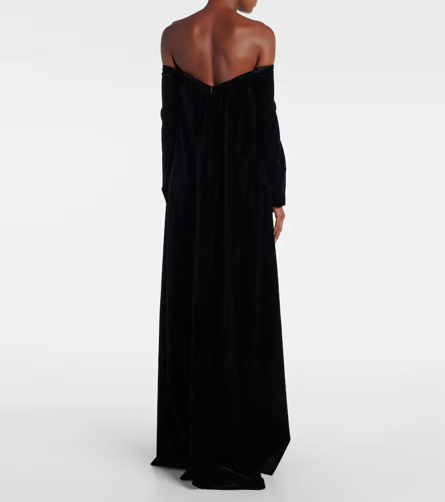 Max Mara Open-back cotton velvet gown | Thumbnail 4